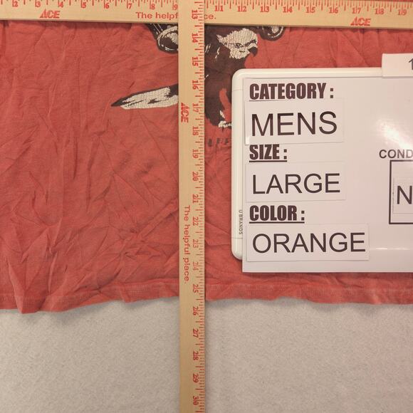 The Rolling Stones Band Crew Neck Short Sleeve T Shirt Mens Size L Orange - Picture 6 of 9